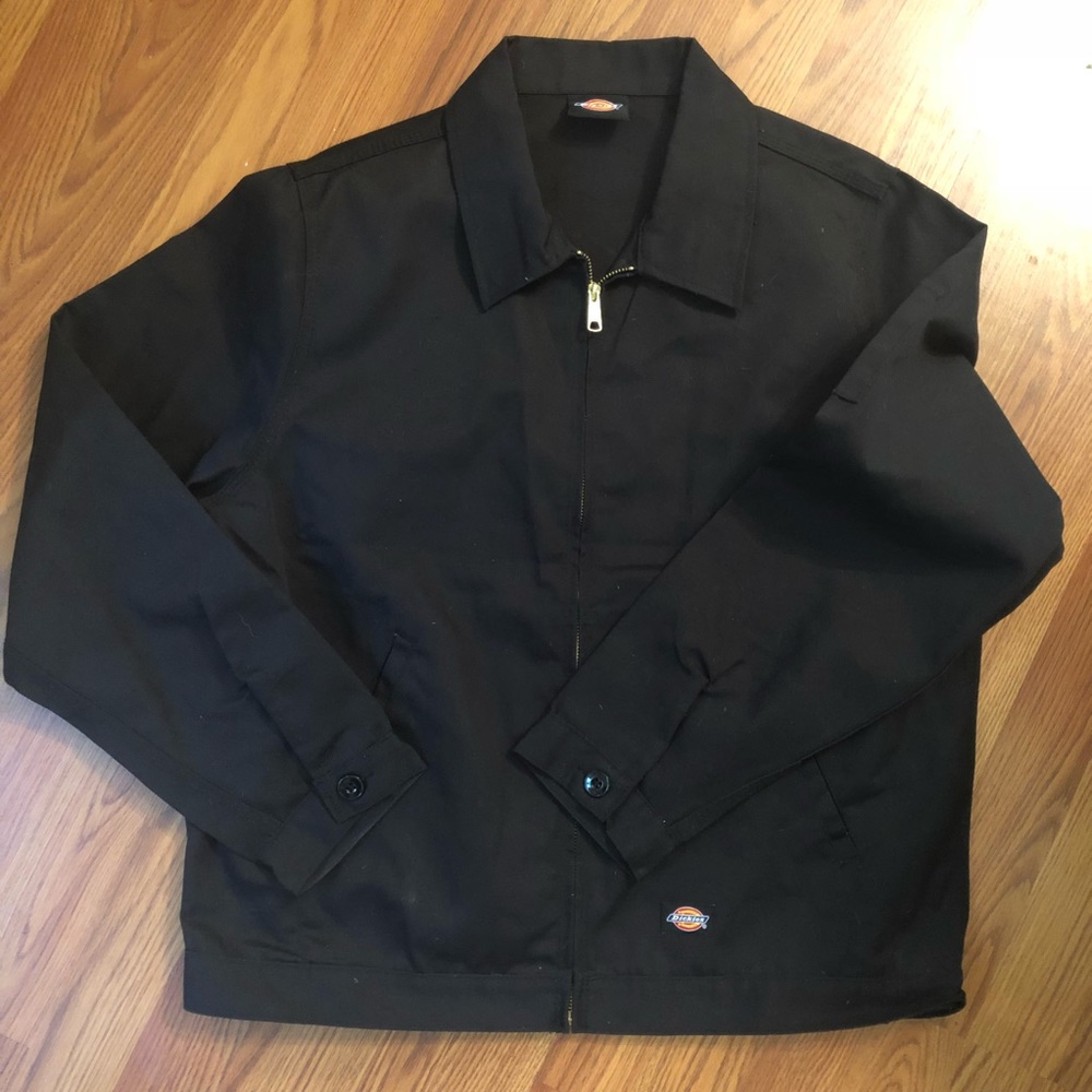 Men dickies Eisenhower unlined black work jacket sz large